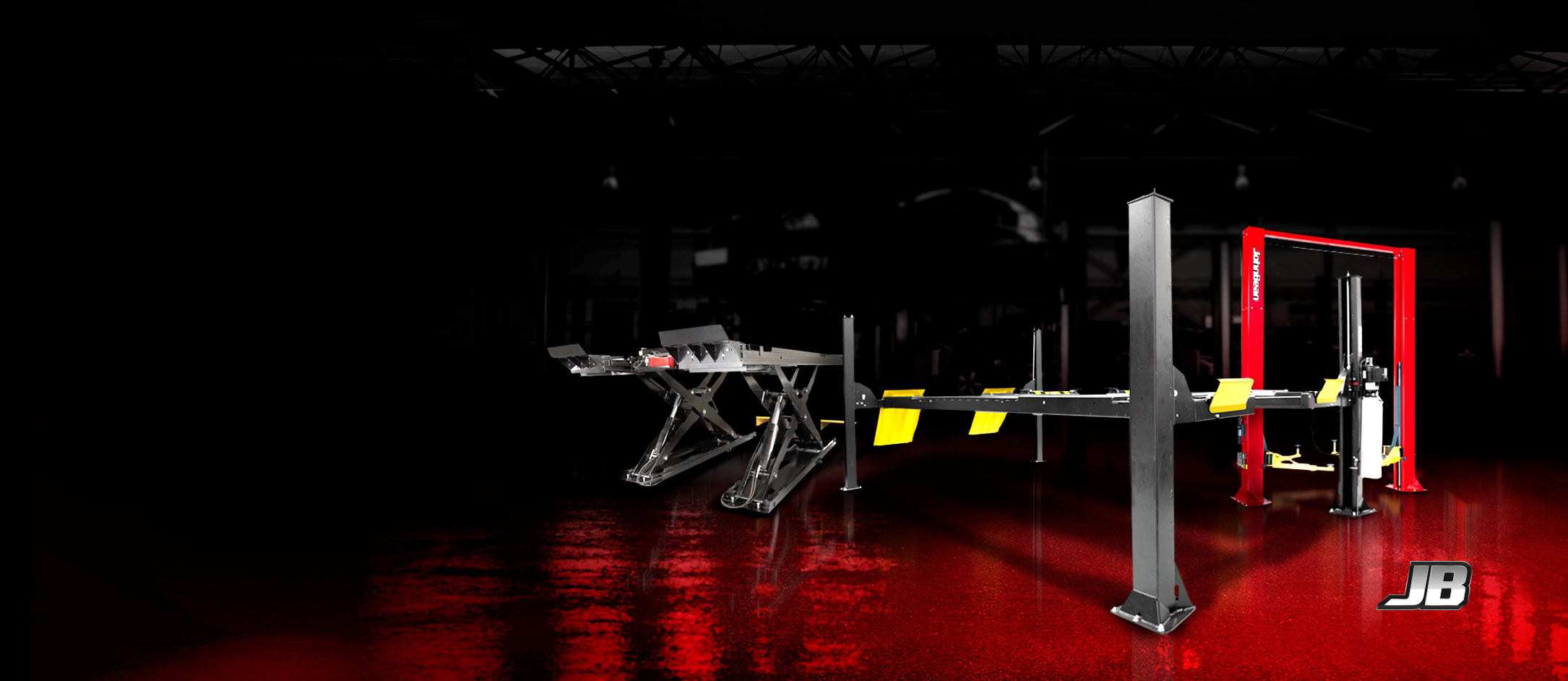 John Bean Two-Post, Four-Post, and scissor lifts