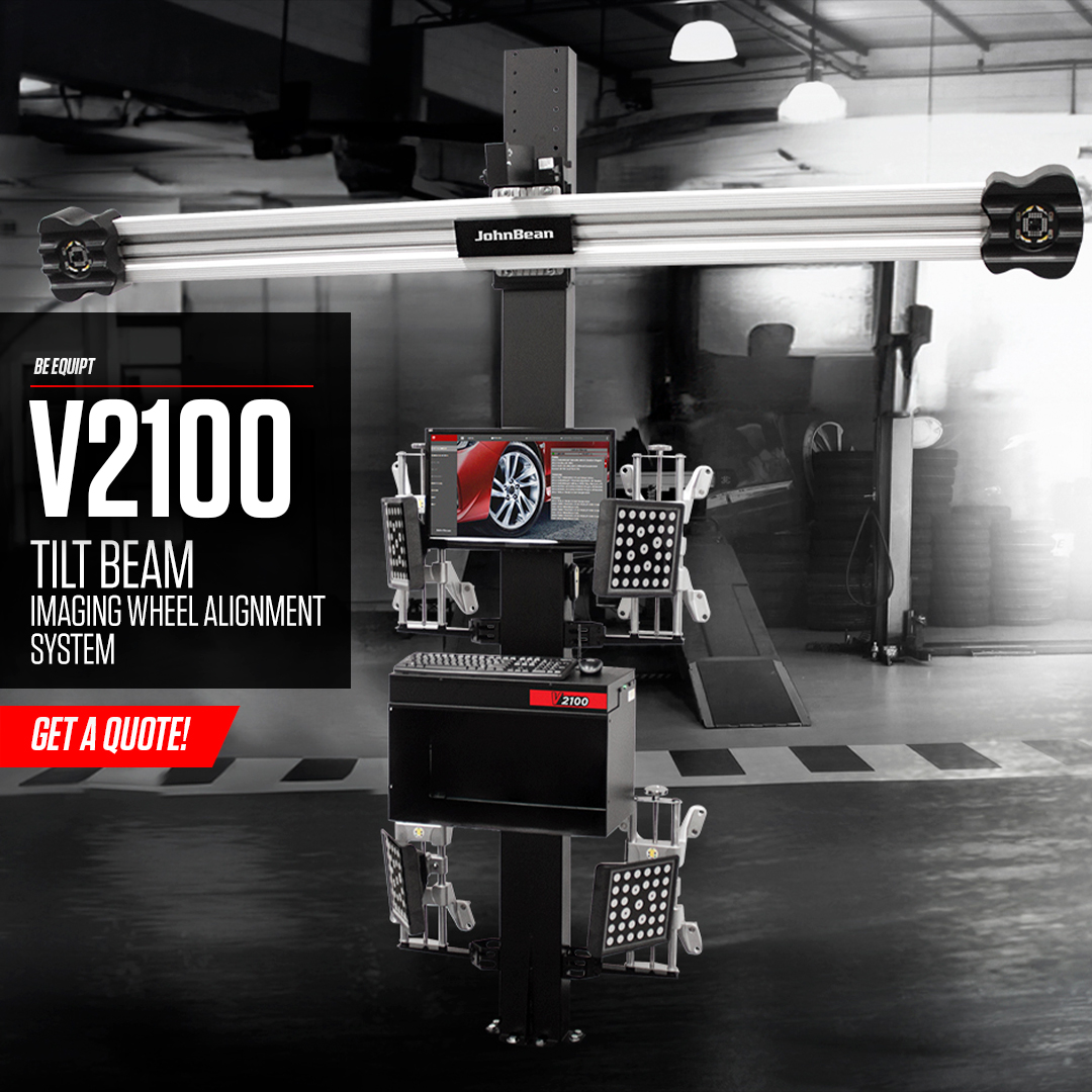 V2100 wheel alignment machine. "Be equipt. V2100 Tilt Beam imaging wheel alignment system. Get a quote!"